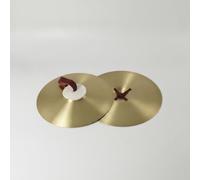 Wmqbjta Cymbales à Main Paire Cymbales Percussion Traditionnelles Orchestral Défilé avec Courroies Cuir et Tampon Feutre Centre Timbre Brillant Alliage, 6 Pouces