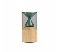 Wmqbjta Diffuseur d'Arômes Diffuseur d'Huiles Essentielles Nébuliseur Appareil de Parfumage Verre Courbe et Bois Massif Nébulisation à Froid Large Diffusion, Vert, Socle Bois+Prise Secteur
