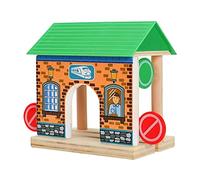 Wmqbjta Éléments de Voie Ferrée En Bois pour Un Jeu éducatif, Barricade Station