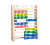 Wmqbjta en Bois pour Enfants Jouet Mathématique Cadre de Comptage Tableau de Calcul avec 10 Rangées Perles Coulissantes Coordination Œil Main Bois de Sapin