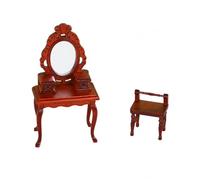 Wmqbjta Ensemble Coiffeuse Miniatures en Bois Compact Meuble Ppée Ovale pr Dioramas Créatifs