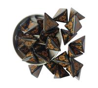 Wmqbjta Ensemble de 25 Dés à Plusieurs Faces, Dés D4 En Acrylique pour Jeux de Cartes, Noir