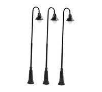 Wmqbjta Ensemble de 3 Mini Lampadaires Miniatures pour Trottoirs, éclairage de Chemin, Accessoires 3V, Vintage, pour Cours Ou Voies Ferrées, 13.5x2 Cm