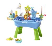 Wmqbjta Ensemble de Cuisine pour Enfants de 43 Pièces : Jouet électrique avec Circulation D'eau, Lave-vaisselle et Autres Accessoires de Jeu de Rôle, Bleu
