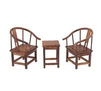 Wmqbjta Ensemble de Fauteuil et Table à Thé Chinoise Ancienne pour Accessoires de Maison de Poupée à L'échelle 1/6