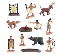 Wmqbjta Ensemble de Jeu de 12 Pièces avec des Figurines Indiennes et Américaines pour Enfants