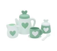 Wmqbjta Ensemble de Jeu de Cuisine pour Enfants avec Tasses, Cuillères et Théière, Vert clair