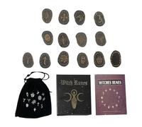 Wmqbjta Ensemble de Pierres Runiques de Sorcière, Cadeau pour Jouer, Symboles Runiques Païens et Sorcellerie, avec Sac de Rangement