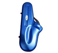 Wmqbjta Étui Saxophone Alto Étui Rigide Housse Coque Fibre de Carbone Fermeture à Glissière Verrou à Combinaison Intérieur Doux Poignée Bretelles Port Épaule, Bleu, Bleu