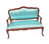 Wmqbjta Fauteuil Miniature 1:12 pour Maison de Poupée, Modèle Réduit En Bois et Tissu, Accessoire Décoratif Fait Main pour Les Scènes de Jeu D'enfants et, Deux Places