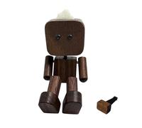 Wmqbjta Figurine Décorative Créative pour Tableau de Bord, Figurine de Voiture avec Marionnette Oscillante, Homme En Bois Fait Main, Idéale pour L'intérie, Brun Foncé