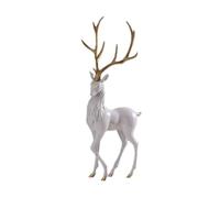 Wmqbjta Figurine Décorative D'élan, Sculpture Animale En Résine, Collection Moderne, Finitions Soignées, Très Détaillée, Idéale pour Un Meuble, Une étagèr, Blanc Debout