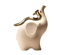 Wmqbjta Figurine Éléphant Statuette Ornement Sculpture Décoration Réalisée en Poterie Raffinée avec Détails Élégants et Conception Facilement