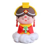 Wmqbjta Figurine Immortel Chinois Statuette Décorative pour Maison Sculpture de Dieu Mignon Ornement Miniature Fengshui En Caoutchouc Doux Adaptée pour, Style C