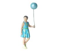 Wmqbjta Figurine Miniature En Résine Représentant Une Fillette avec Un Ballon, Objet de Diorama, à Collectionner et à Réaliser Soi-même. Détails Soignés, 1 Ballon