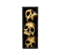 Wmqbjta Figurine Résine Halloween Crâne Cadre Rectangulaire Insert Bibliothèque Décor Livresque Vertical à Crânes Superposés en Résine S’intègre aux, Bleu, 15 Cm