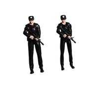 Wmqbjta Figurines de Police Miniatures à L'échelle 1/64 pour Table de Sable et Accessoires Photo, 1 Femme et 1 Homme