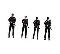 Wmqbjta Figurines de Police Miniatures à L'échelle 1/64 pour Table de Sable et Accessoires Photo, 2 Femmes et 2 Hommes