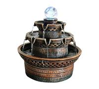 Wmqbjta Fontaine Intérieure Fontaine Boule Roulante Figurine Résine Led Utilisée pour Chambre Salon Bureau Décoration Maison Cadeau Pendule
