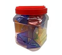 Wmqbjta Geometry Bloc Forme Éducatif Manipulation Mathématique Transparent Plastique Cylindre Sphère Pyramide Convient Apprentissage Élève Salle de Classe, 5CM, Seau 12PCS