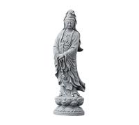 Wmqbjta Guan Yin Statue Figurine Bouddha Pierre Ornement Décoratif Sculpture Chinoise Convient à la Décoration de Maison Cadeau Bureau Collection