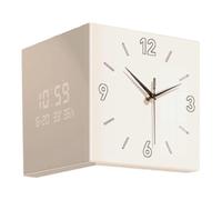 Wmqbjta Horloge Murale d'angle Au Design Polyvalent, Double Affichage Transparent, Fonction Horloge Rétroéclairée, Installation Murale Facile, Idéale pour, Crème