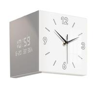 Wmqbjta Horloge Murale d'angle Au Design Polyvalent, Double Affichage Transparent, Fonction Horloge Rétroéclairée, Installation Murale Facile, Idéale pour, Blanc