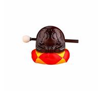Wmqbjta Instrument Bois Poisson Bouddhiste Bloc Temple Percussion Bois Gong de Chant Camphrier Densifié Sculpté à la Main avec Ton Clair Creux et Adapté à, Dark Red, 4 Inch