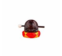 Wmqbjta Instrument Bois Poisson Bouddhiste Bloc Temple Percussion Bois Gong de Chant Camphrier Densifié Sculpté à la Main avec Ton Clair Creux et Adapté à, Dark Red, 3 Inch