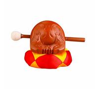 Wmqbjta Instrument Bois Poisson Bouddhiste Bloc Temple Percussion Bois Gong de Chant Camphrier Densifié Sculpté à la Main avec Ton Clair Creux et Adapté à, Yellow, 6 Inch