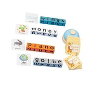 Wmqbjta Jeu de Mots avec Des Blocs de Bois et Des Lettres à Associer pour S'amuser En Maternelle, avec Cloche
