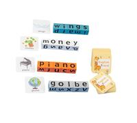 Wmqbjta Jeu de Mots avec Des Blocs de Bois et Des Lettres à Associer pour S'amuser En Maternelle, Sans Notre Cloche