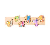 Wmqbjta Jeu de Puzzle avec Blocs à Empiler de Couleurs et de Formes, Table En Bois. Développe Le Sens de L'observation. Convient Aux Enfants, Voiture