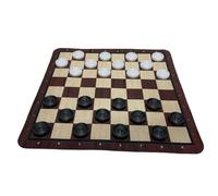 Wmqbjta Jeu D'Échecs Plateau Ensemble Échiquier Dames Motif Grain de Bois Pièces 22mm Matériau Pp Adapté Aux Réunions Familiales Détente et Divertissement