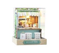 Wmqbjta Kit de Maison de Poupée Miniature En Bois à Monter Soi-même, avec Cadre Photo et éclairage LED, Idéal pour Offrir, Dessert