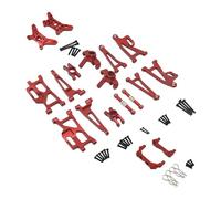 Wmqbjta Kits de Mise à Niveau En Métal pour Voiture RC 1:14, Support de Moyeu Arrière, Biellette de Direction avant et Arrière, Poteau de Carrosserie pour Voi, Rouge