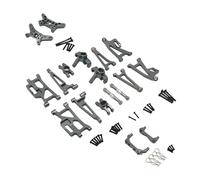 Wmqbjta Kits de Mise à Niveau En Métal pour Voiture RC 1:14, Support de Moyeu Arrière, Biellette de Direction avant et Arrière, Poteau de Carrosserie pour Voi, gris