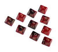 Wmqbjta Lot de 10 Dés à 10 Faces, 16 Mm, En Plastique Solide, Idéal pour Les Activités éducatives et Les Jeux. Dés de Rechange, Noir