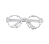 Wmqbjta Lunettes de Soleil Artisanales, Lunettes de Poupée, Lunettes de Vue à Faire Soi-même, Accessoires de Déguisement En PP, Idéales pour Offrir à La Famil, Blanc