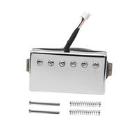Wmqbjta Micro Guitare Micro Humbucker Alnico 2 Classique Remplacement Instrument à Cordes Câblage avec Capot Laiton pour Guitare Électrique Adapté à La Scène, Argent 8.5k
