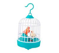 Wmqbjta Oiseau Parleur Jouet Électrique avec Vocalisation Interactive Oiseau Imitateur Simulation Animale Cage Electronique Suspendue Fonction Esthétique, bleu