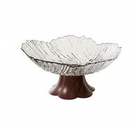 Wmqbjta Plateau Industriel Bol Piédestal Décoratif Multifonctionnel Organisation Apéritifs Matériau PET Sécurisé Socle Aspect Bois Adapté pour Salon Bureau Présentation Maison, Blanc, Base Fleur