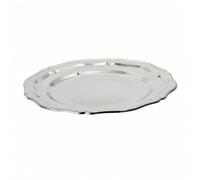 Wmqbjta Plateau Service Ovale En Acier Inoxydable Passe Au Lave-Vaisselle Plat Service Forme Pétale Argenté pr Réceptio, Table Basse, L