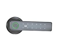 Wmqbjta Poignée de Porte Intelligente avec Support Multilingue, Protection Par de Passe, Serrure électronique Numérique de Haute Qualité avec Clé Physique, Gris