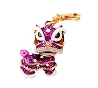 Wmqbjta Porte-clés Lion Danse Forme Cartoon Original Porte Trousseau Alliage de Zinc avec Adapté Cadeau Décoration Sac, violet