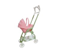 Wmqbjta Poussette pour Poupée Miniature Accessoire Chariot Meuble PP Solide avec Design Réaliste Adaptée à Jeu de Rôle Collection Cadeau Développement Sensori, Blanc