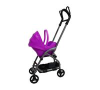 Wmqbjta Poussette pour Poupée Miniature Accessoire Chariot Meuble PP Solide avec Design Réaliste Adaptée à Jeu de Rôle Collection Cadeau Développement Sensori, Noir