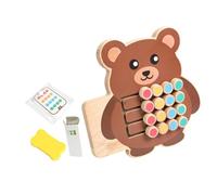 Wmqbjta Puzzle Coulissant En Bois éducatif à Emboîter, avec Cartes D'entraînement et Tableau Noir, Idéal pour Stimuler La Créativité Des Enfants et Dévelo, Ours