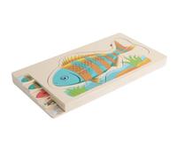 Wmqbjta Puzzle Éducatif Enfants Poisson Squelette Jeu à Couches Pièces Emboîtées Base Encastrée Stimule Logique Perception Spatiale Manipulation Convient aux Classes d'Éveil Maison Cadeau