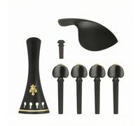 Wmqbjta Repose-menton Violon Pack Fittings Cordier Quatre Chevilles Bouchon Final en Ébène Accents Laiton Convient à Remplacement Usure Entretien Atelier Musique 20.5x18x3.2cm